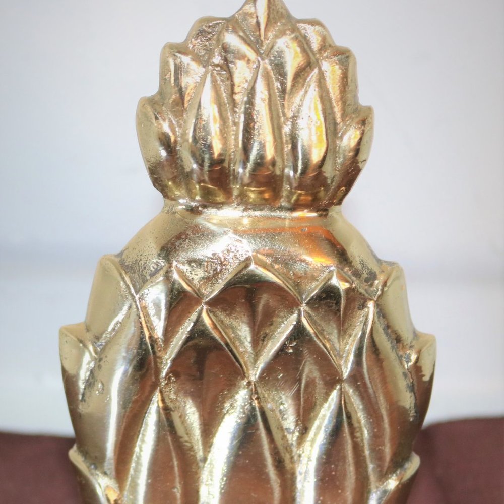 Vintage Single Brass Pineapple Bookend or Door Stop